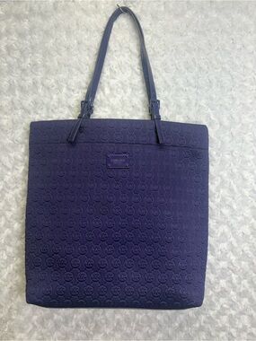 Michael Kors Deep Purple Embossed neoprene jet set Tote 15” x 15”